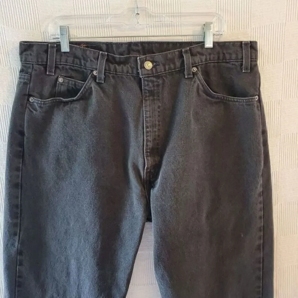 Vintage Levis Jeans Mens 40x32 Black Regular Straight Orange Tab 90s Made In USA